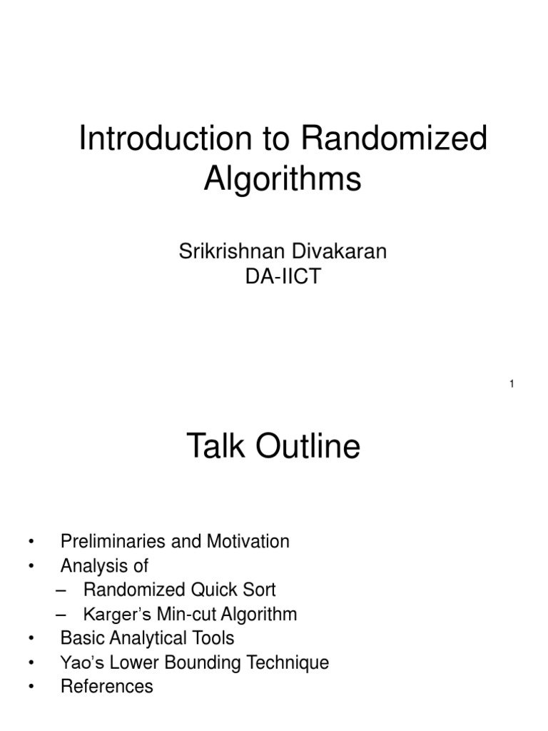 Randomized Algorithms Overview and Analysis | PDF | Algorithms And Data ...
