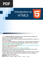 Introduction To HTML5