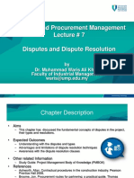 Contract and Procurement Management Lecture # 7 Disputes and Dispute Resolution