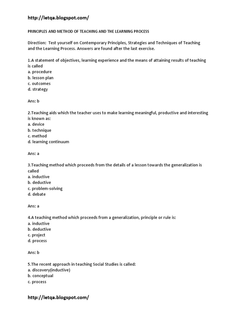Teaching Principles and Methods Overview | PDF | Scientific Method ...
