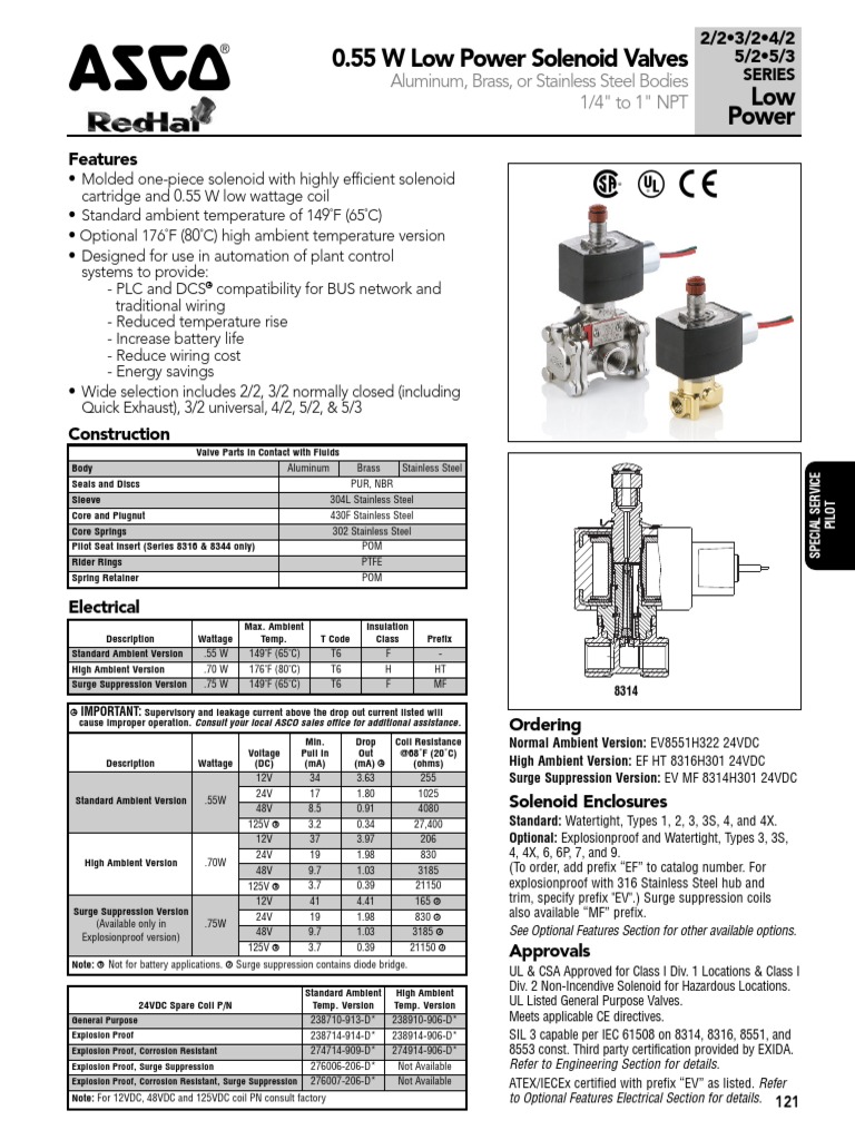 Asco Low Power Series H Valves Catalog | PDF | Valve | Pipe (Fluid ...