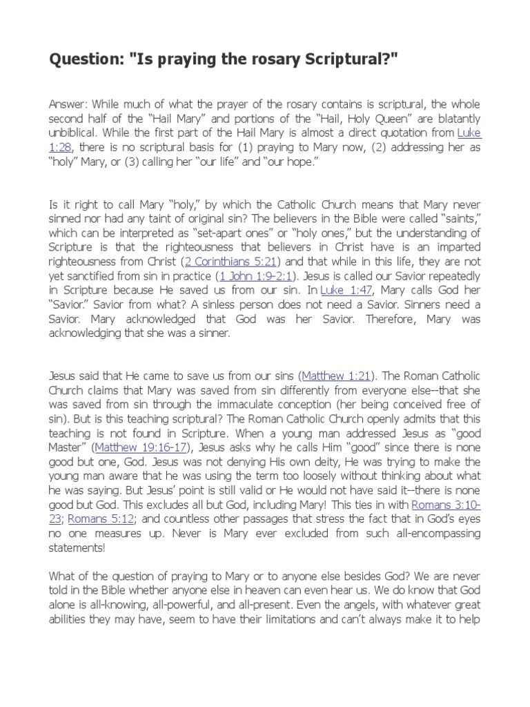 Praying To Mary Is Idolatry and Forbidden by God. PDF Mary, Mother