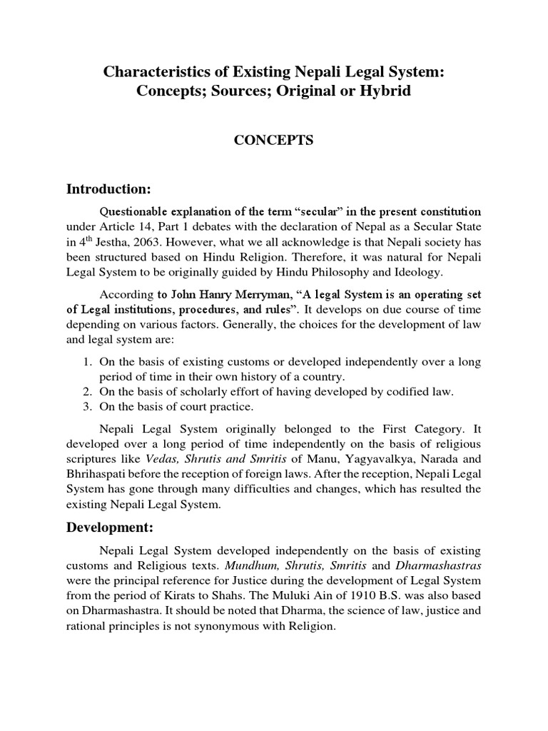 Characteristics of Nepal's Legal System | PDF | Supreme Courts | Nepal