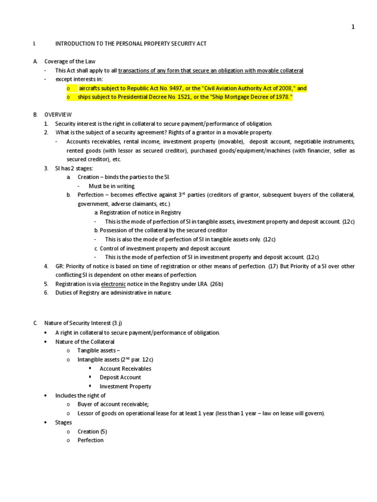 Personal property security act outline student pdf futures contract