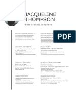 Jacqueline Thompson: Professional Profile Career History