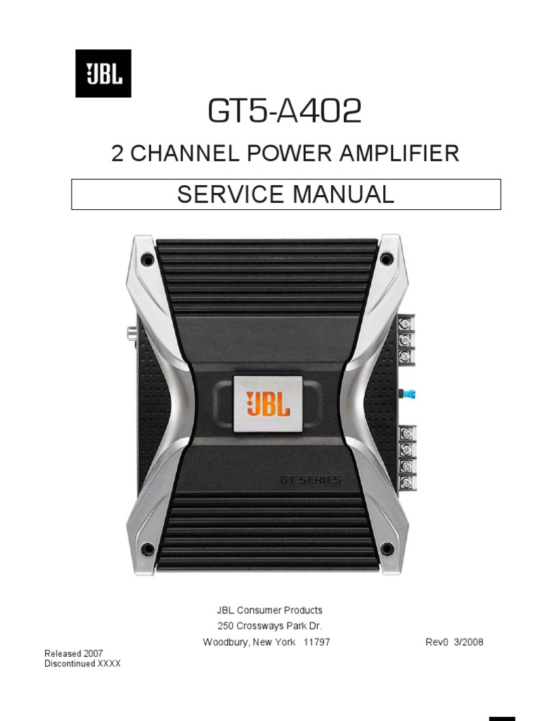 JBL GT5-A402 2-Channel Amplifier Manual | PDF | Loudspeaker
