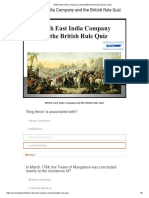 British East India Company and The British Rule Quiz - Exams Daily