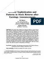 Bartov Et Al ('00) - Investor Sophistication and Patterns in Stock Returns