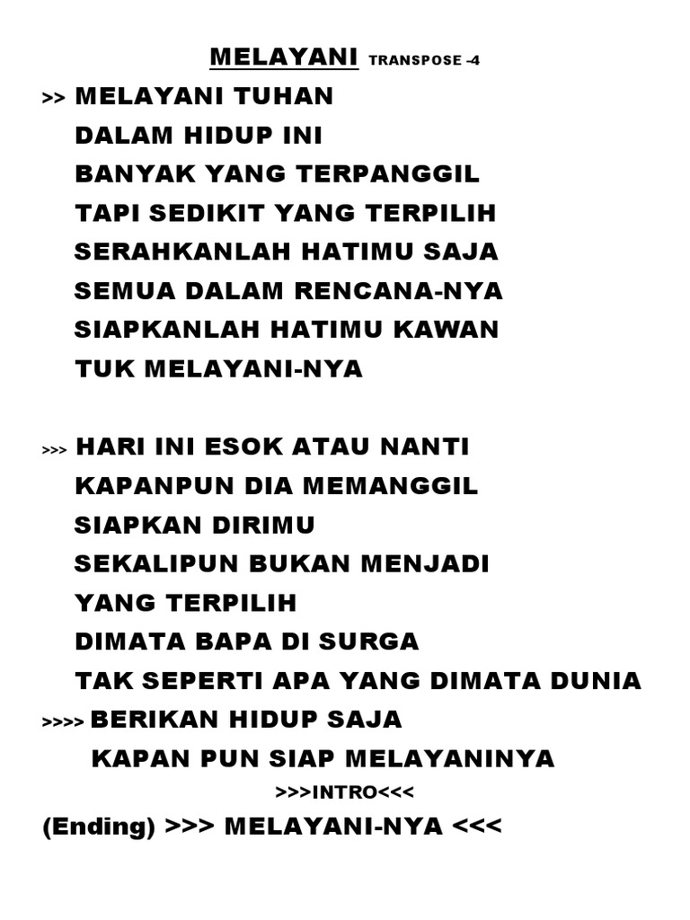 Melayani Transpose Pdf