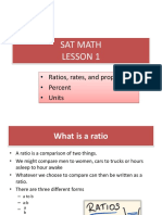 SAT MATH LESSON 1: RATIOS, RATES, PERCENTS AND PROPORTIONS