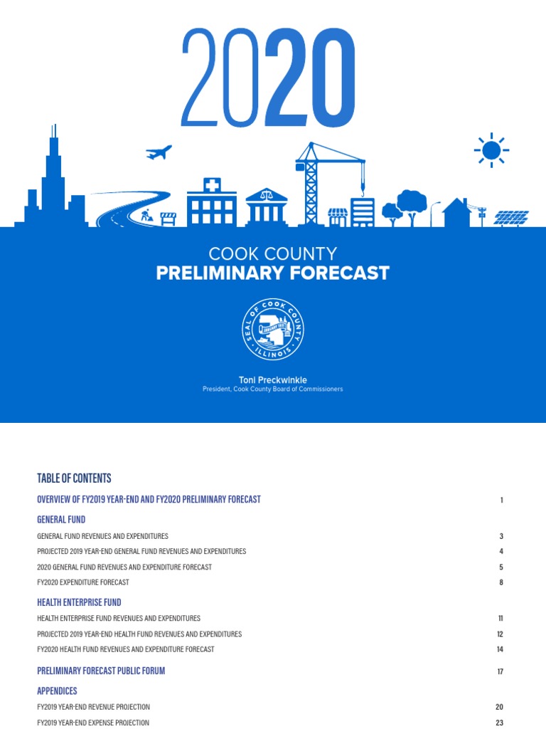 Cook County 2020 Budget Forecast | PDF | Pension | Fund Accounting