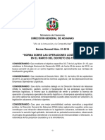 Norma 01-2019 Sobre Las Operaciones Logísticas - Aduanas República Dominicana - DGA