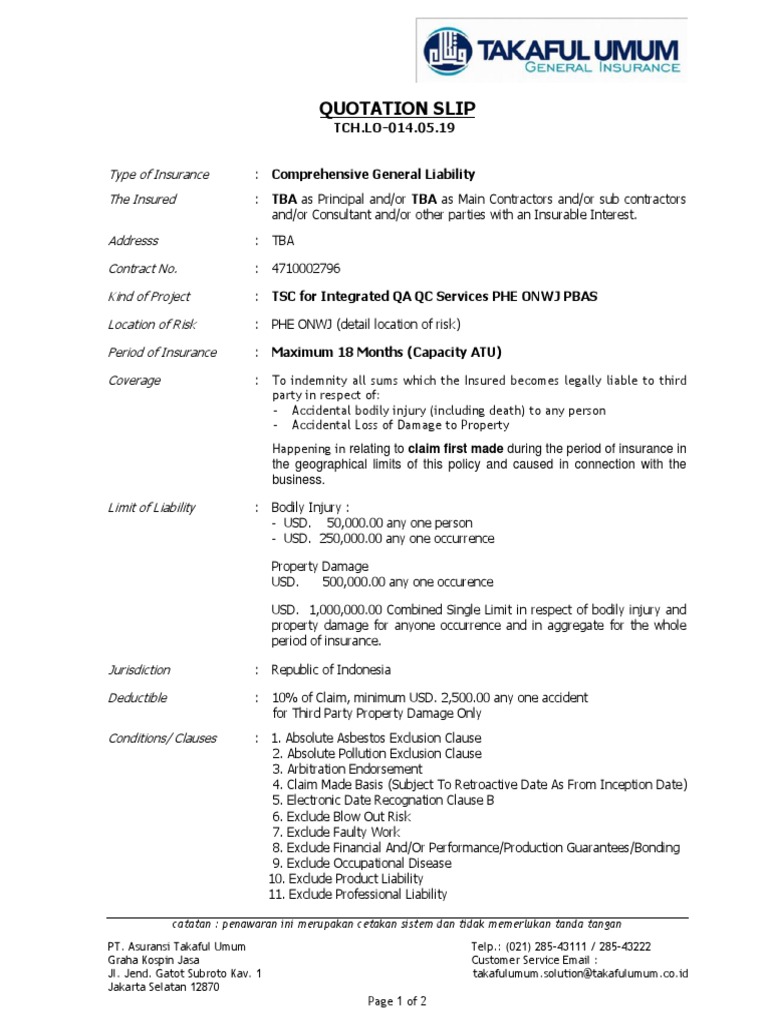 CGL - Pbas | PDF | Liability Insurance | Insurance