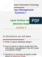 Database Management Systems I: Logical Database Design (Relational Model)