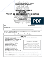 Vestibular UECE 2019 prova conhecimentos gerais