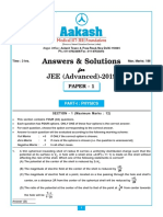 Answers & Solutions: JEE (Advanced) - 2019