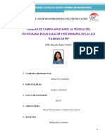 Trabajo de Campo-Aplicamos La Técnica Del Sociograma en Un Aula de 5°de Primaria de La I.E.P "Camino de Fe"