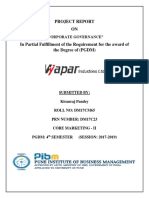 Project Report ON " in Partial Fulfillment of The Requirement For The Award of The Degree of (PGDM)