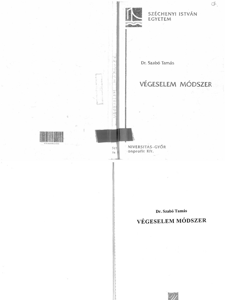 Dr. Szabó Tamás - Végeselem Módszer (SCAN) PDF | PDF