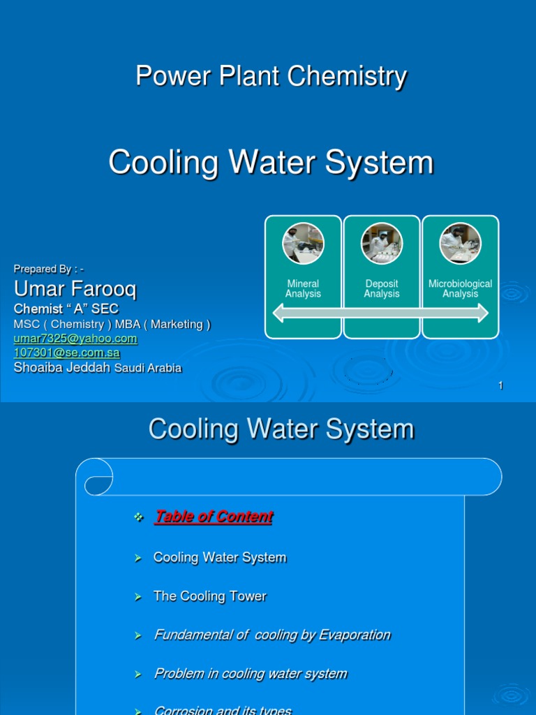 Power Plant Chemistry Cooling Water System PDF Evaporation Corrosion