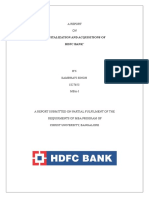 A Report ON "Digitalization and Acquisitions Of: HDFC Bank"