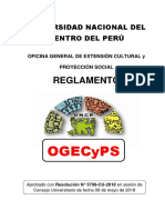 Reglamento de La Oficina General de Extensión Cultural y Proyección Social de La Universidad Nacional Del Centro Del Perú