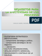 Pre-Requisitos para La Efectividad de Los Procesos