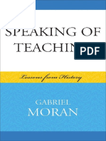 (Gabriel Moran) Speaking of Teaching