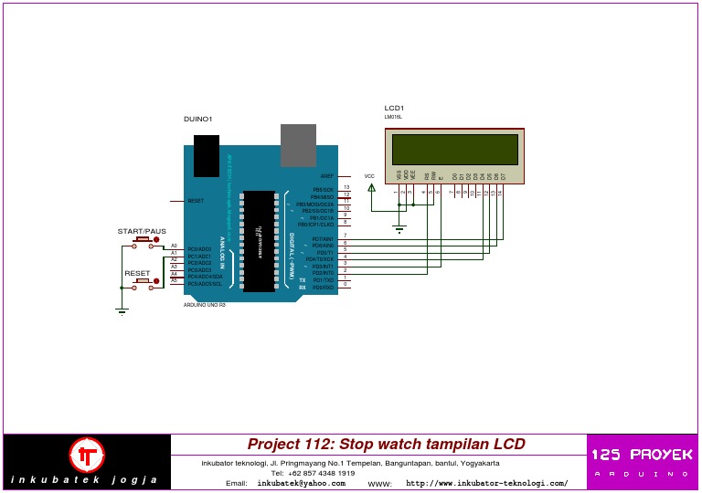 Skematik Stop Watch Tampilan LCD | PDF | Arduino | Central Processing Unit