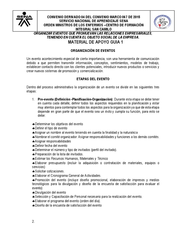 Guía para la Organización de Eventos Empresariales | PDF ...