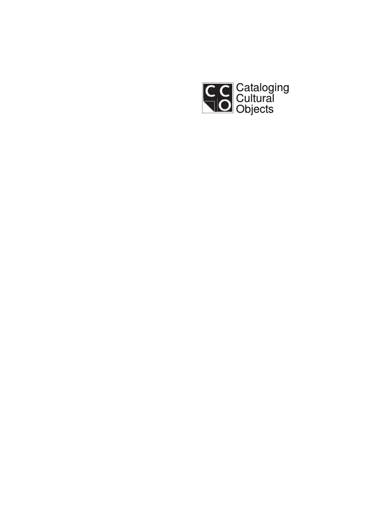Cataloging Cultural Objects PDF | PDF | Metadata | Cataloging