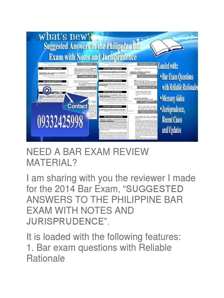 Bar Exam 2018 Review Material | PDF