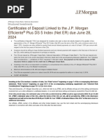 Certificates of Deposit Linked To The J.P. Morgan Efficiente Plus DS 5 Index (Net ER) Due June 28, 2024