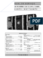 Toshiba Ms-7704 Ms-7708 Mp-3 Am-Fm Mini CD Radio Cassette System 2008 SM