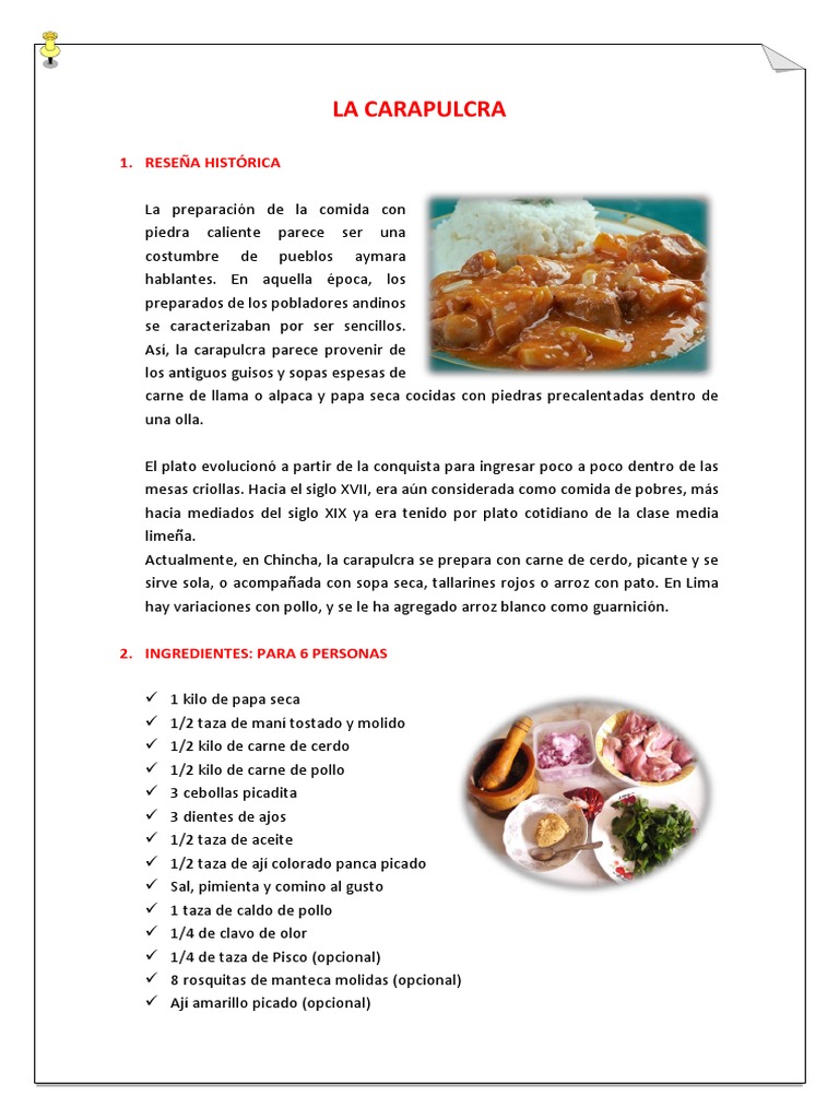 La Carapulcra | PDF | Alimentos | Cocina