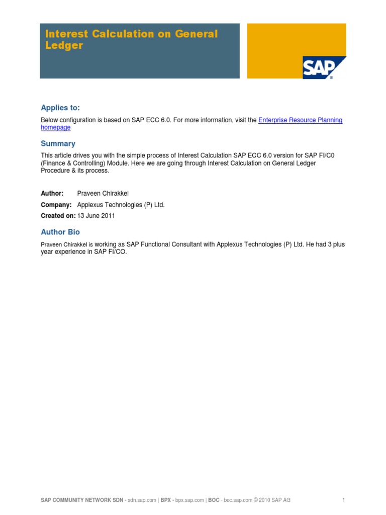 Interest Calculation On General Ledger PDF | PDF