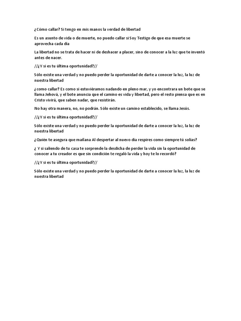 Cómo Callar Tonchy Letra | PDF