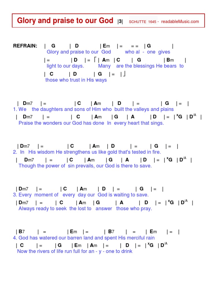 Glory and Praise to Our God Lyrics | PDF
