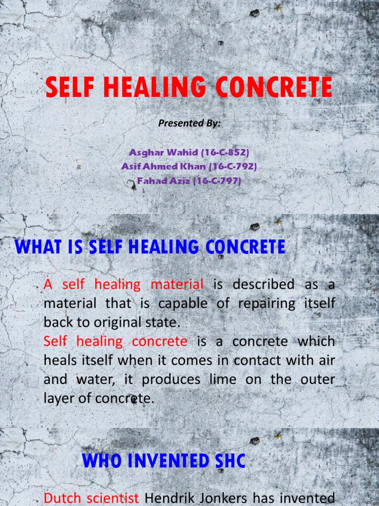 Self Healing Concrete | PDF | Concrete | Economic Sectors