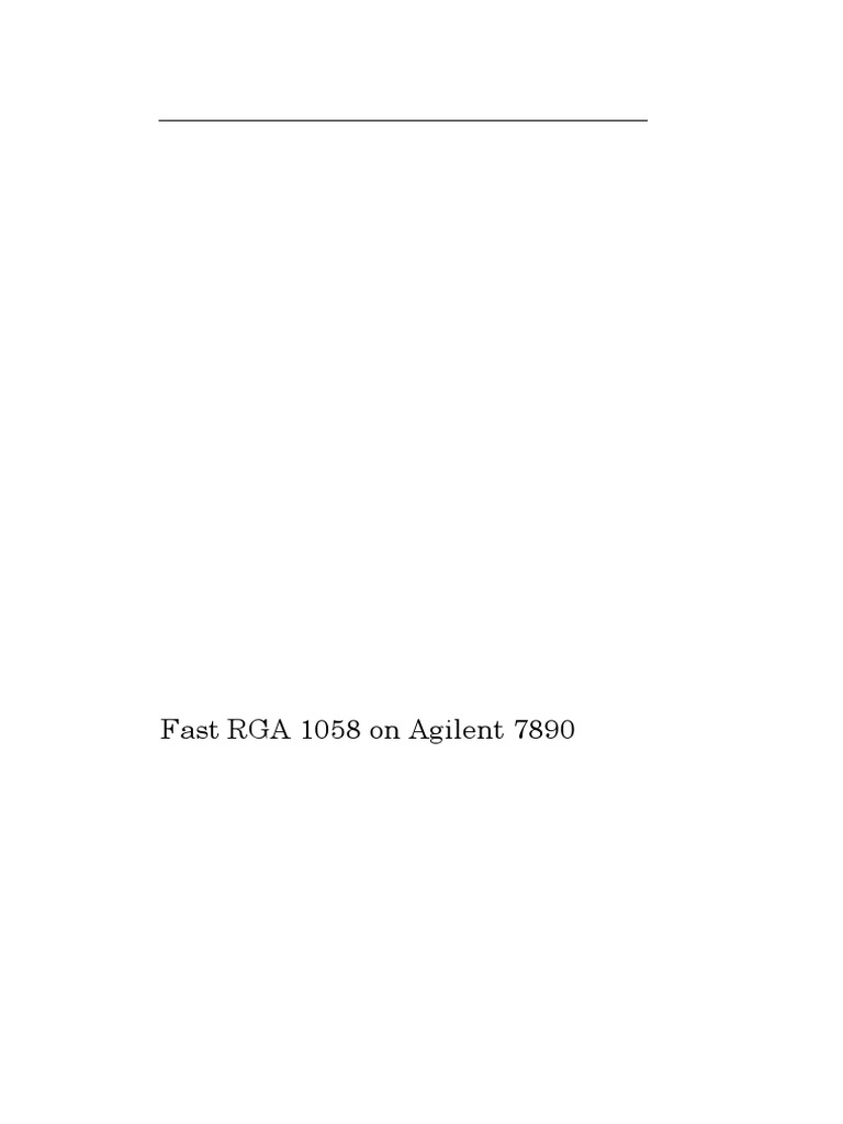 Fast RGA Manual | PDF | Gas Chromatography | Chemical Process Engineering