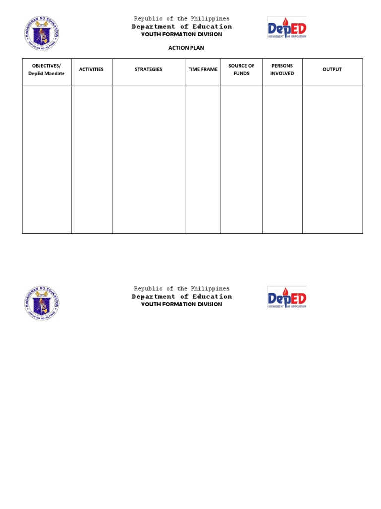 DepEd Youth Formation Action Plan | PDF | Social Science | Wellness