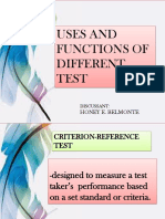 Uses and Functions of Test
