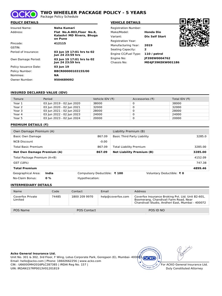 Acko Insurance Insurance Policy Insurance