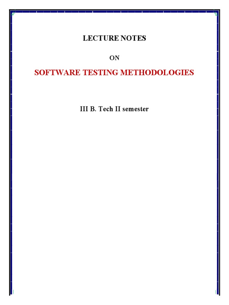 Software Testing Methodologies PDF | PDF | Software Testing | Software Bug