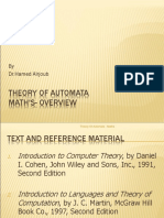 Theory of Automata Math'S-Overview: by DR - Hamed Alrjoub