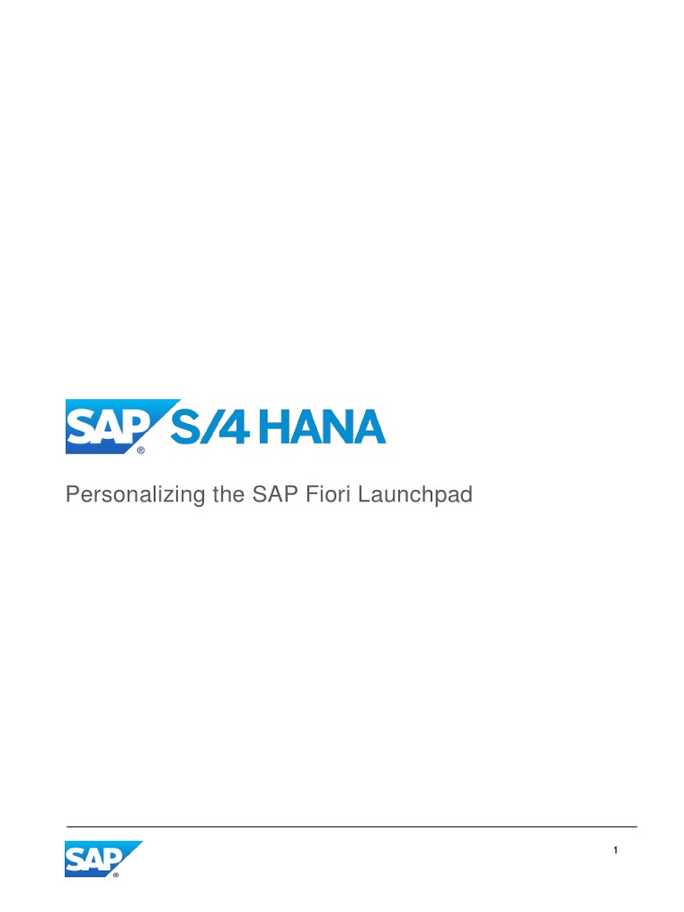 Personalizing Your SAP Fiori Launchpad | PDF | Mobile App | Multimedia
