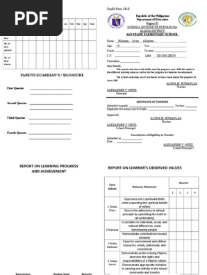 report card