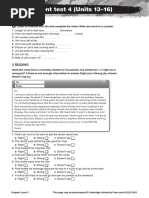 Prepare Level 2 Achievement Test 4 13-16