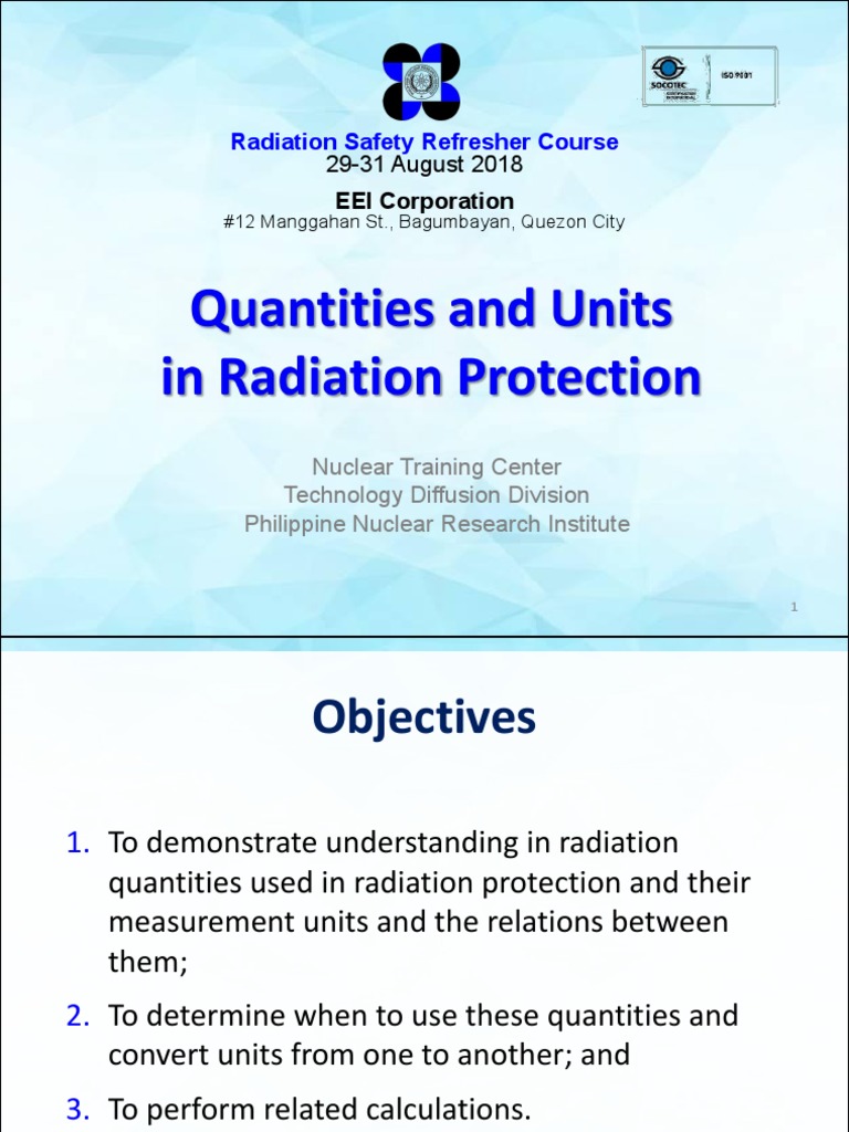 01 Quantities And Units In Radiation Protection Rsrc 2018 Eei Pdf