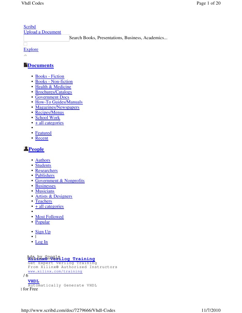 Vhdl Codes Vhdl Hardware Description Language